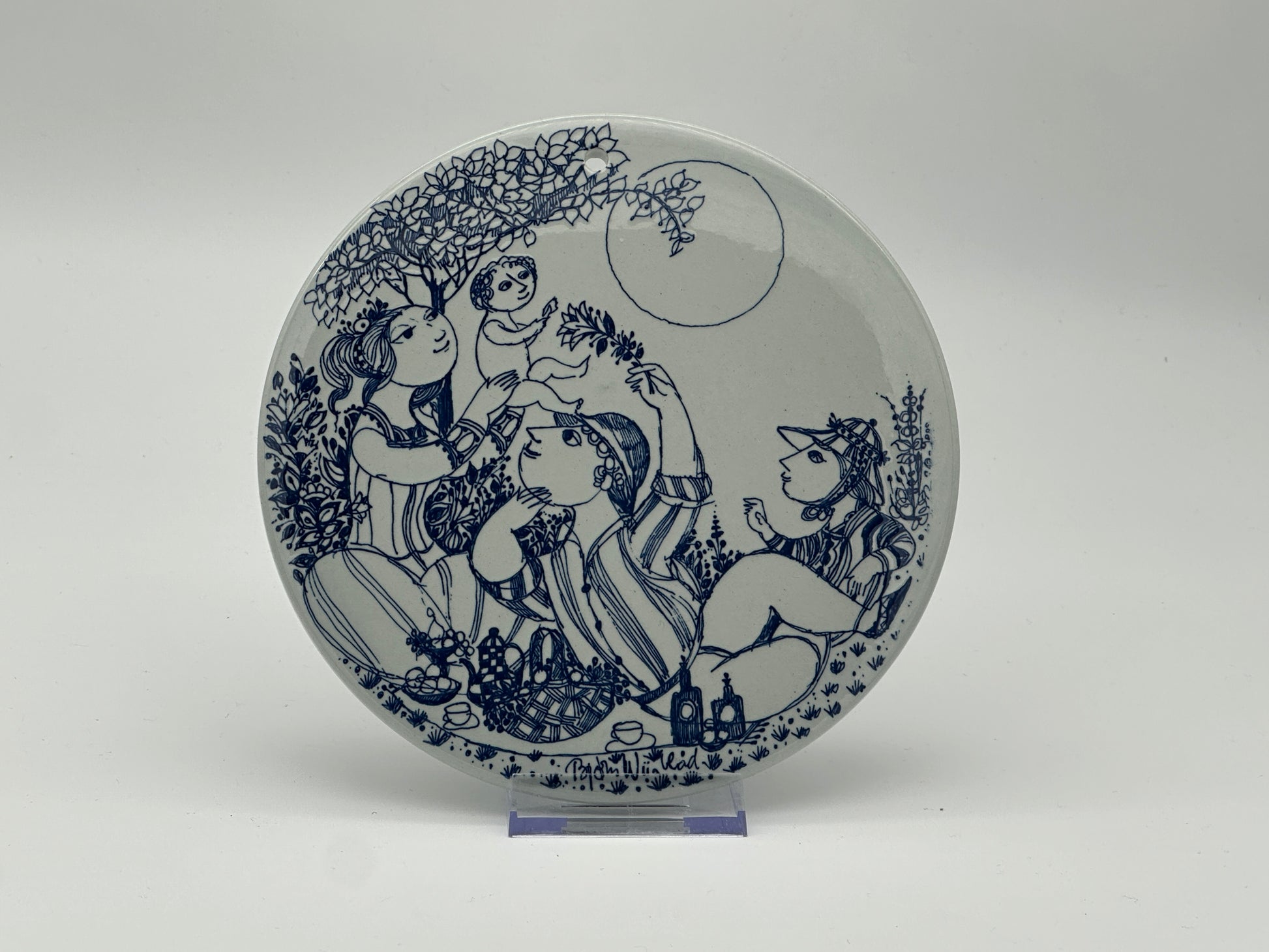 Bjørn Wiinblad - Plaque - Daybreak, Noon, Twilight - Ø18cm Scandinapan