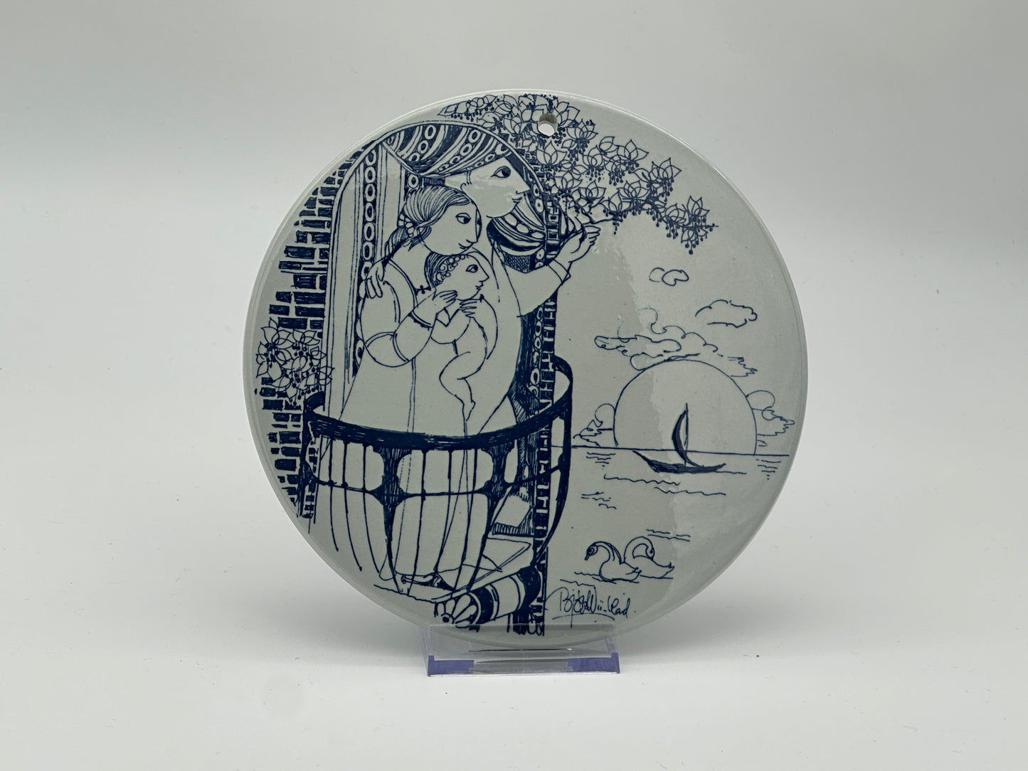 Bjørn Wiinblad - Plaque - Daybreak, Noon, Twilight - Ø18cm Scandinapan