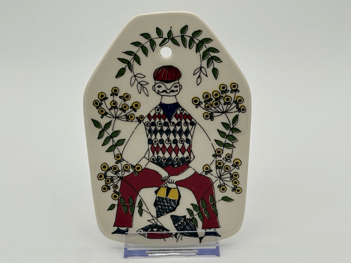 Figgjo Flint - Turi Design - Mons & Mille - Trivet / Wall plaque - Fisherman Scandinapan