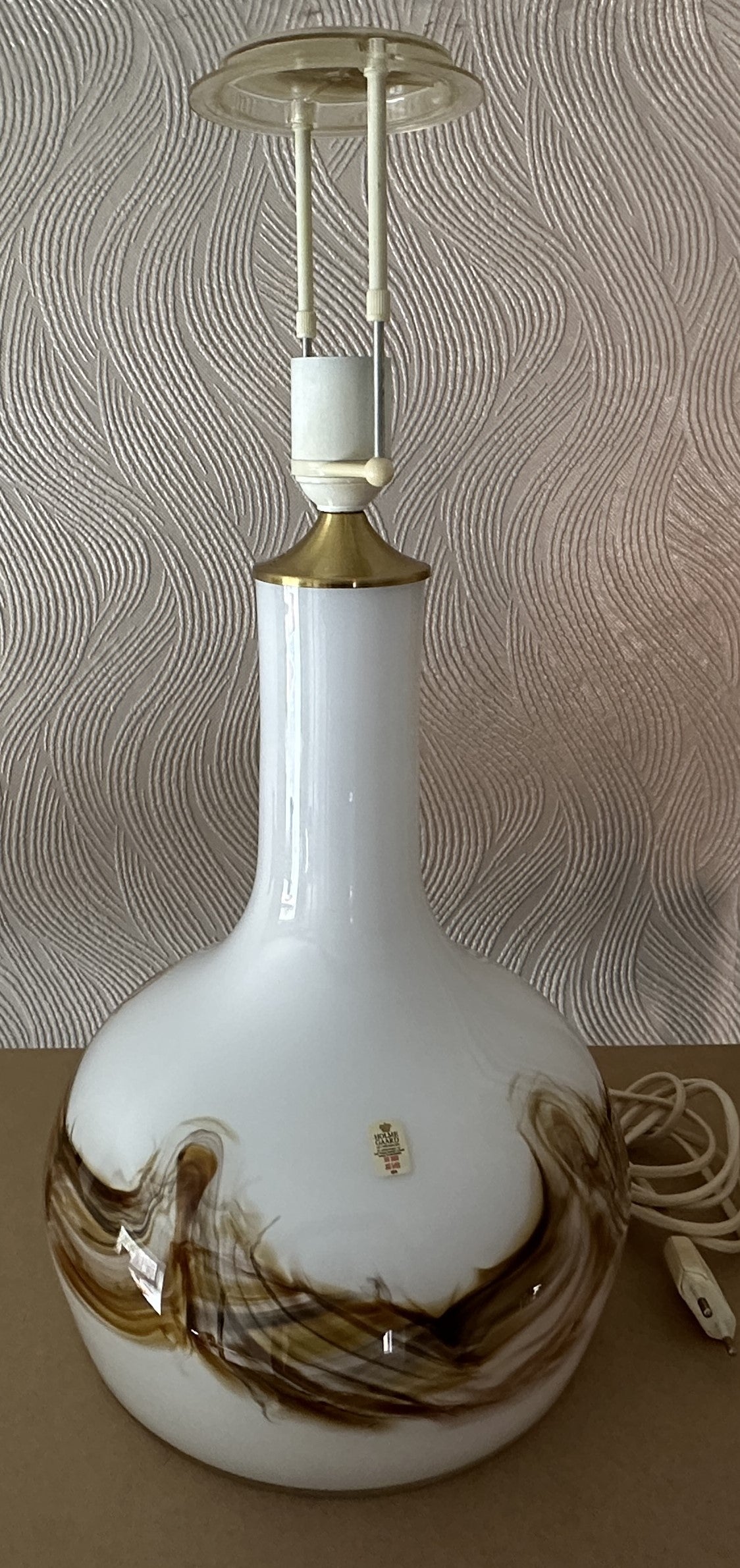 Holmegaard - Table lamp - Opal white/brown - 40cm Scandinapan