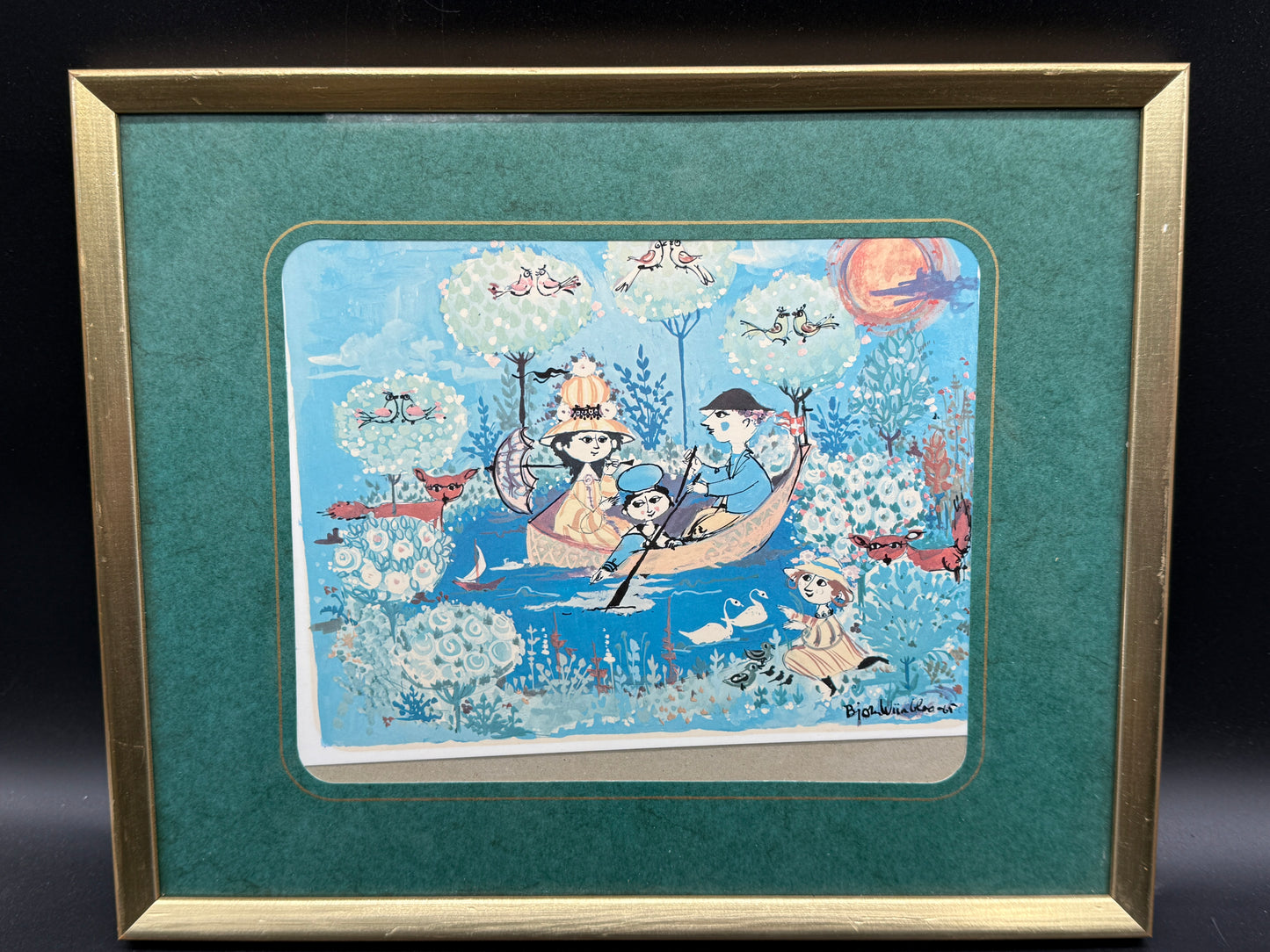 Bjørn Wiinblad - 4 Seasons postcards - Framed set of 4