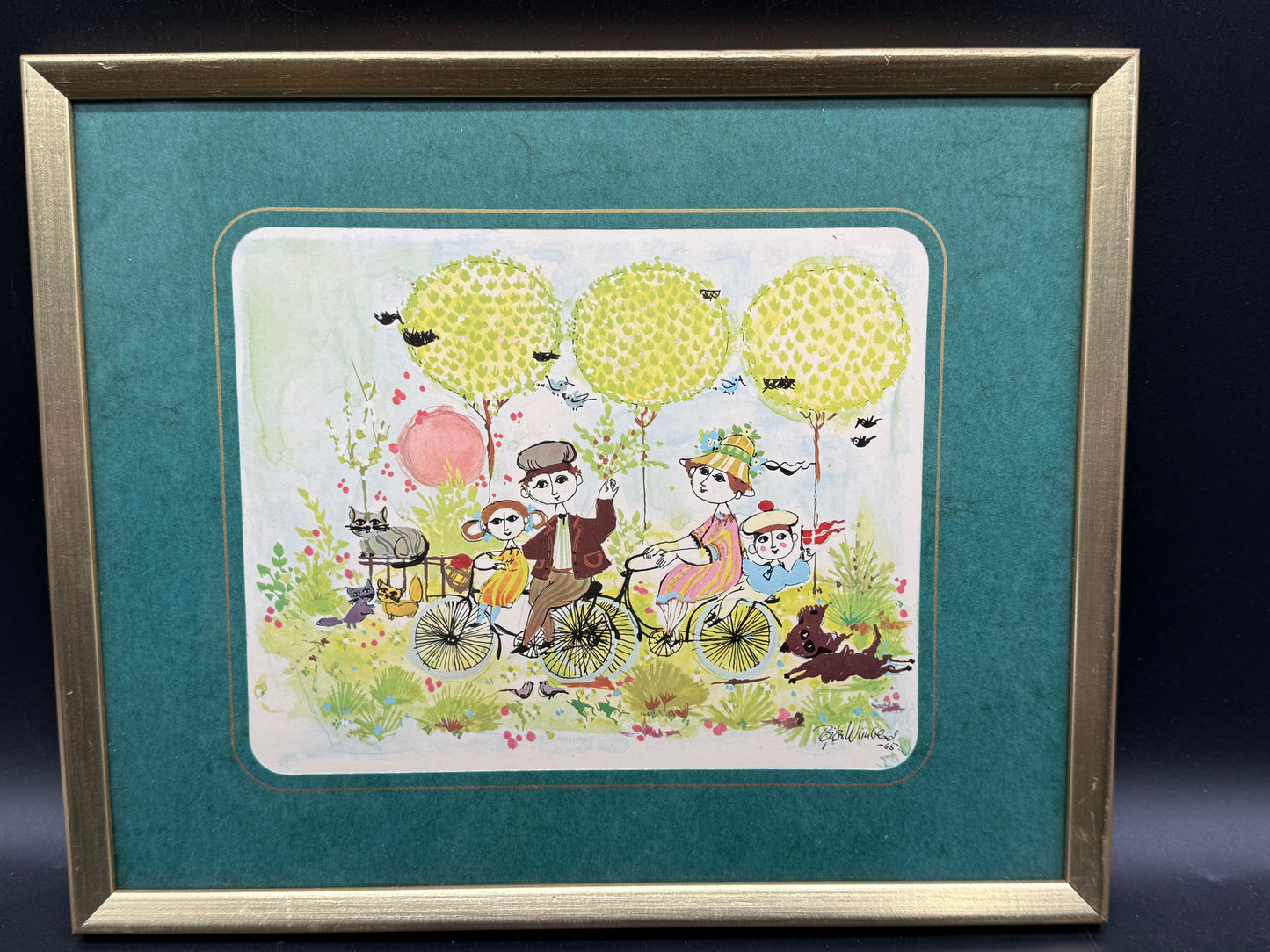Bjørn Wiinblad - 4 Seasons postcards - Framed set of 4