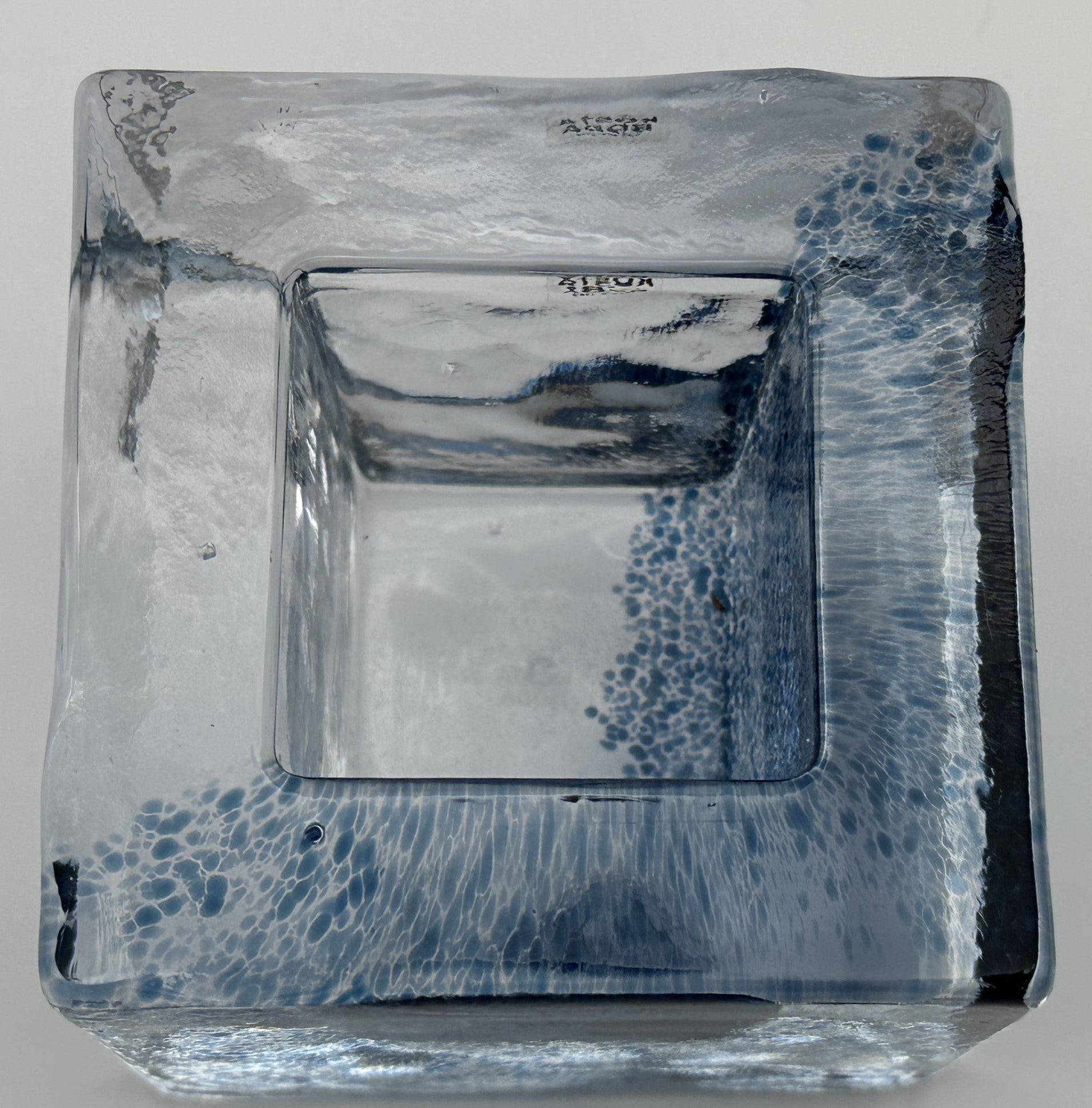 Kosta Boda - Brick - Candle holder - Blue - Original Box Scandinapan