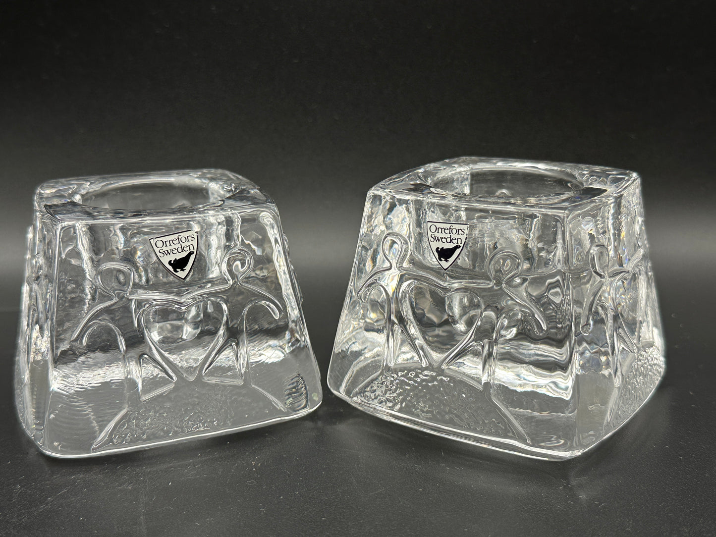 Orrefors Sweden - Candle holder - Multi purpose - Set of 2 Scandinapan