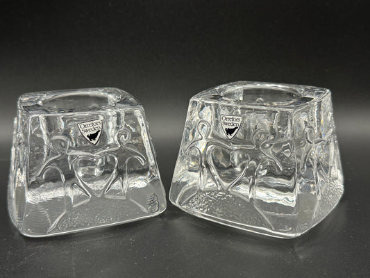 Orrefors Sweden - Candle holder - Multi purpose - Set of 2 Scandinapan