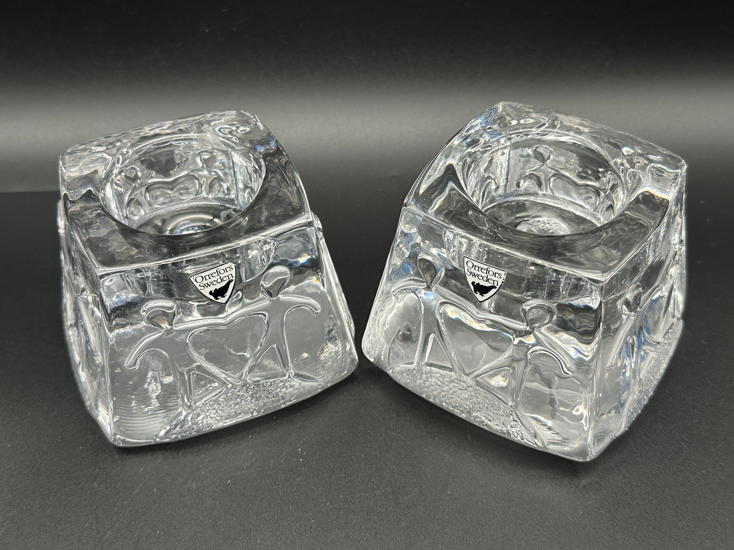 Orrefors Sweden - Candle holder - Multi purpose - Set of 2 Scandinapan
