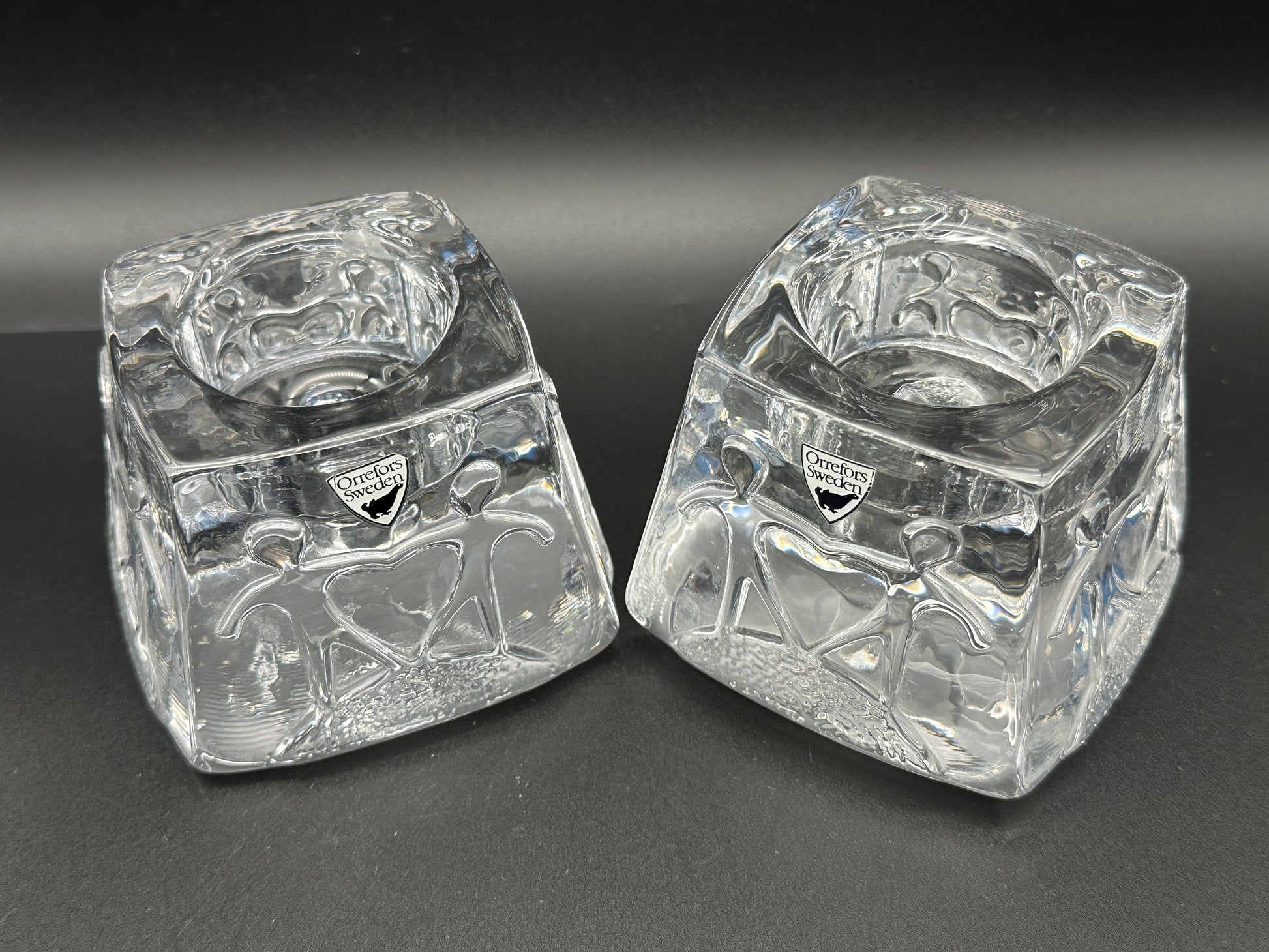 Orrefors Sweden - Candle holder - Multi purpose - Set of 2 Scandinapan